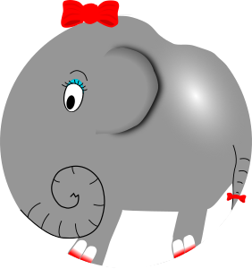 openclipart圖庫：Elephant Girl - Funny Little Cartoon