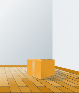 openclipart圖庫：box over wood floor