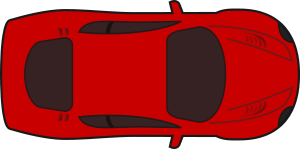 openclipart圖庫：Red racing car top view