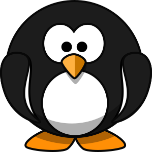 openclipart圖庫：Cute round cartoon penguin (flat colors)