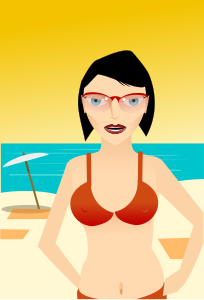 openclipart圖庫：girl at beach