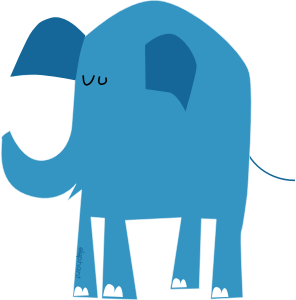 openclipart圖庫：blue elephant
