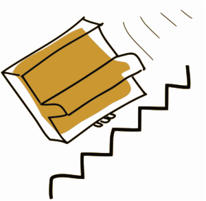 openclipart圖庫：piano falls down stairs