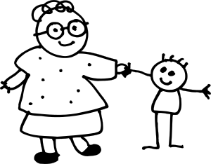 openclipart圖庫：Mom holding childs hand - outline