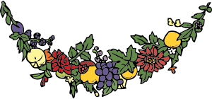 openclipart圖庫：flower and fruit festoon