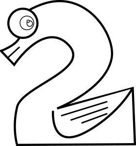 openclipart圖庫：Animal Number Two Line Art