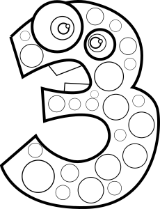 openclipart圖庫：Animal Number Three Lineart