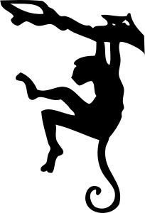 openclipart圖庫：monkey silhouette
