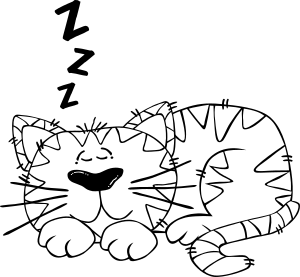 openclipart圖庫：G Cartoon Cat Sleeping 2
