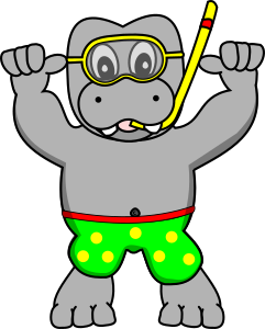 openclipart圖庫：SnorkelingHippo 