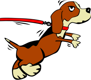 openclipart圖庫：Dog on leash (Cartoon)