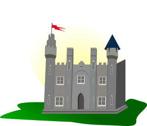 openclipart圖庫：Castle with flag