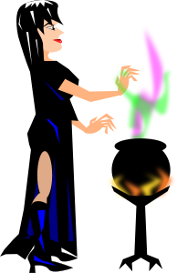 openclipart圖庫：Witch with cauldron