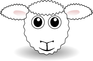 openclipart圖庫：Funny Sheep Face White Cartoon