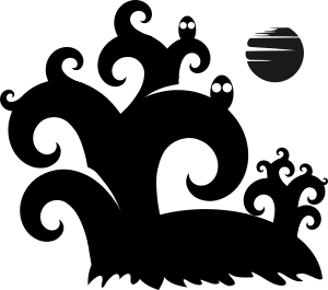 openclipart圖庫：Halloween - spooky forest silhouette