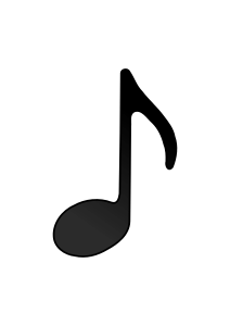 openclipart圖庫：Eighth Note (Stem Facing Up)