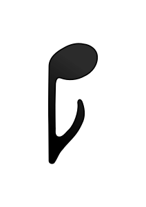 openclipart圖庫：Eighth Note (Stem Facing Down) 
