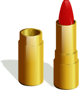openclipart圖庫：gold lipstick