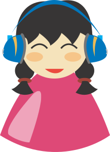 openclipart圖庫：Cute girl with headphone