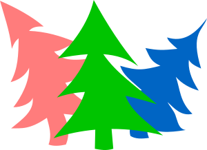 openclipart圖庫：Merry New-Year Firs by Rones