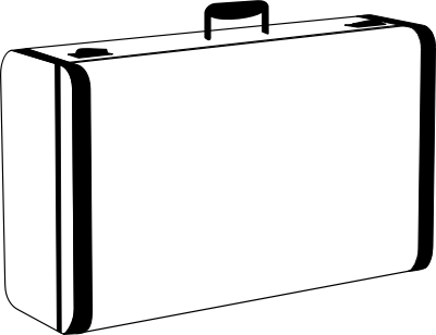 Clip Art: Suitcase B&W I