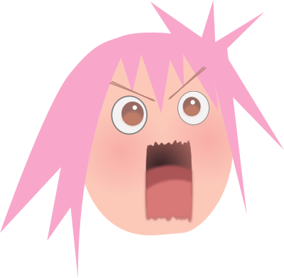 Upset Anime Manga Head - Openclipart