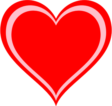 Beating Hearts with Message - Openclipart