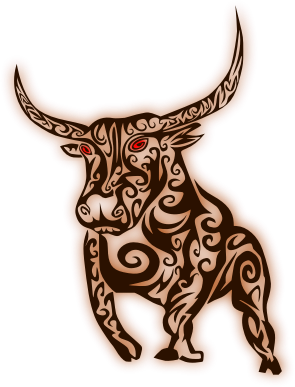 tribal bull head drawing