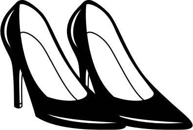 put on shoes clipart black and white