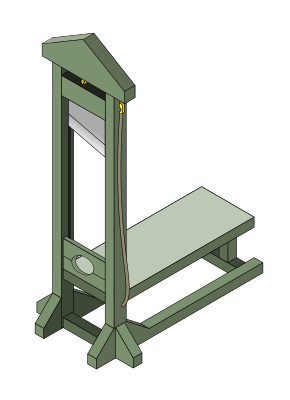 Line isomeric drawing of a guillotine - Openclipart