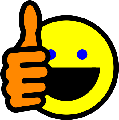 smiley face with thumbs up