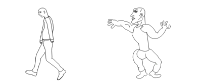 Virgin vs. Chad basic template - Openclipart