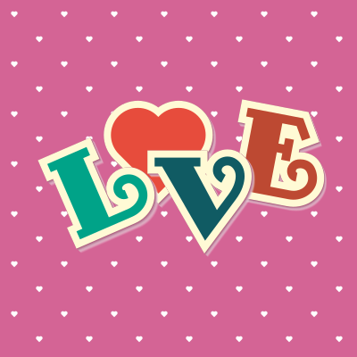 Love text retro style - Openclipart