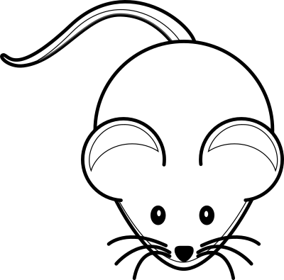 Simple Cartoon Mouse, version for coloring - Openclipart