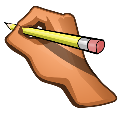 Hand Holding a Pencil - corrected pencil tip - Openclipart