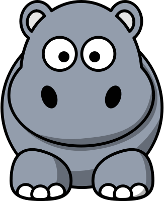 Cartoon hippo - Openclipart