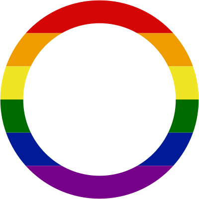 Rainbow gay pride pie chart 6 pieces 60 degrees - Openclipart