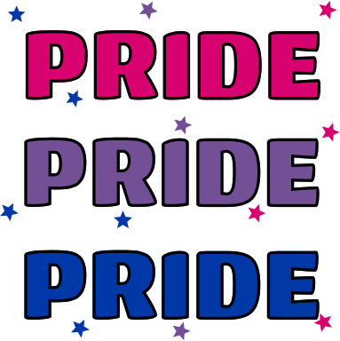 Bisexual pride word art horizontal - Openclipart