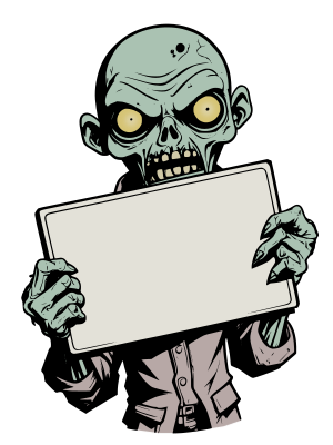 Zombie Holding Blank Sign Openclipart