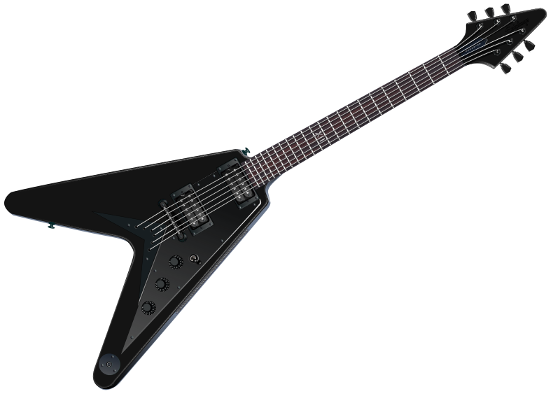 Flying V black guitar