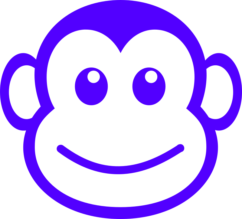 funny monkey face simple path