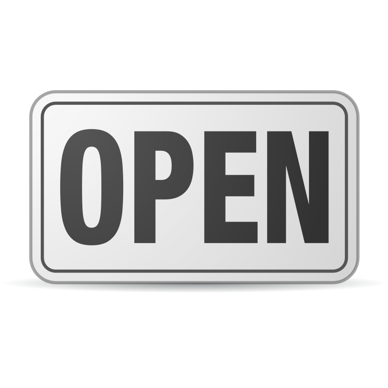 Open Sign plastic