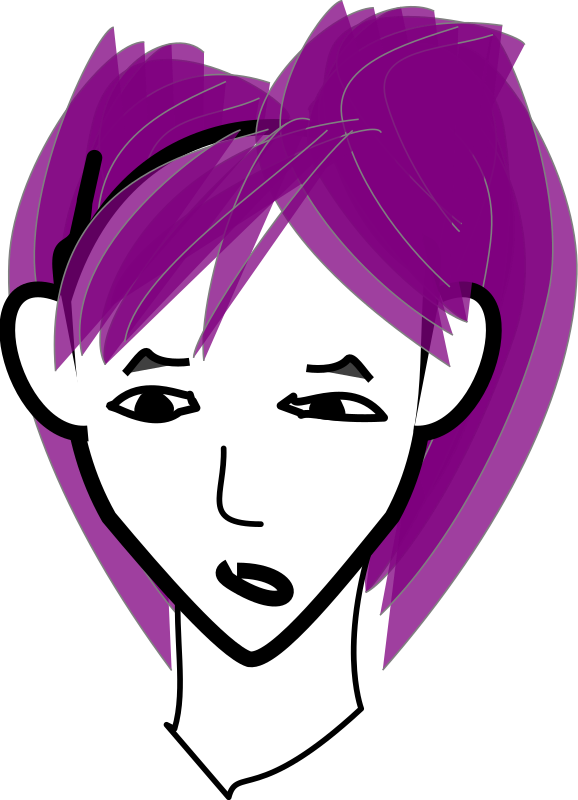 Girl with purple hair