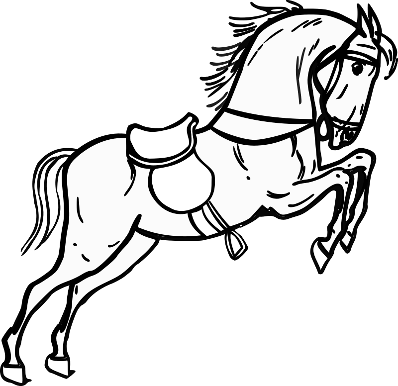 Jumping horse outline