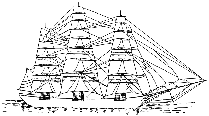 fully rigged ship