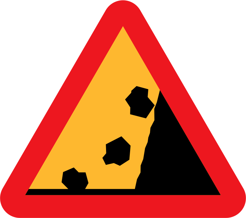 Falling Rocks from RHS roadsign