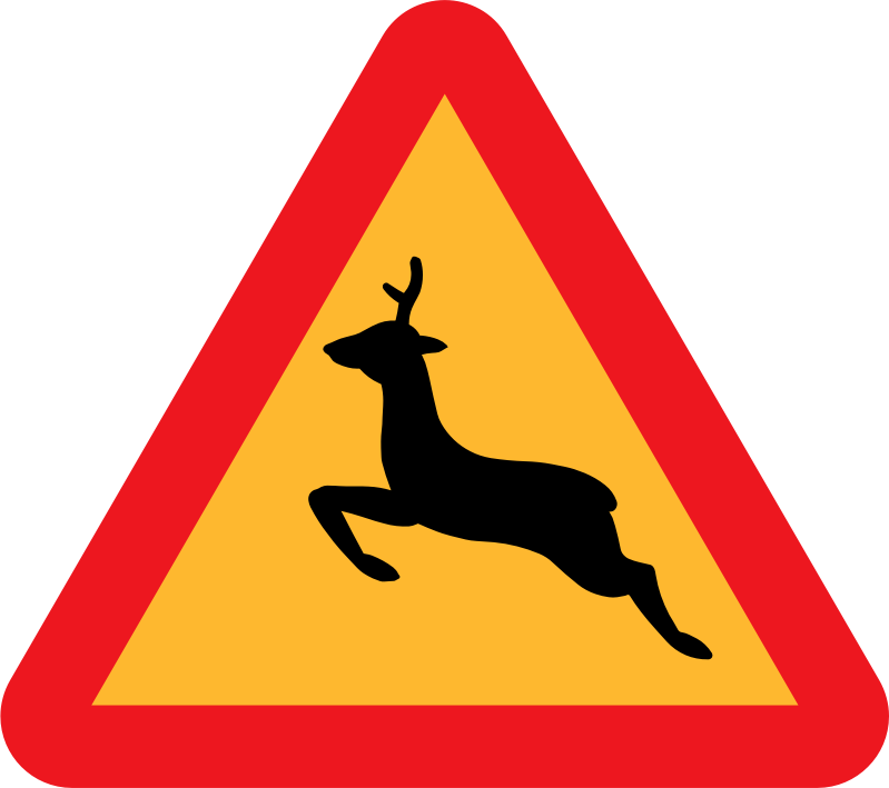 Warning Deer Roadsign
