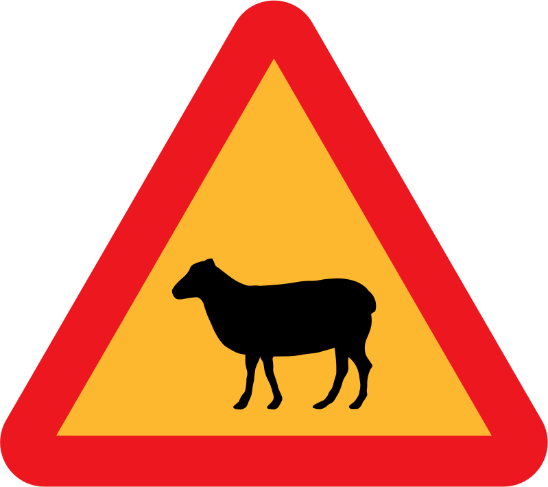 Warning Sheep Roadsign