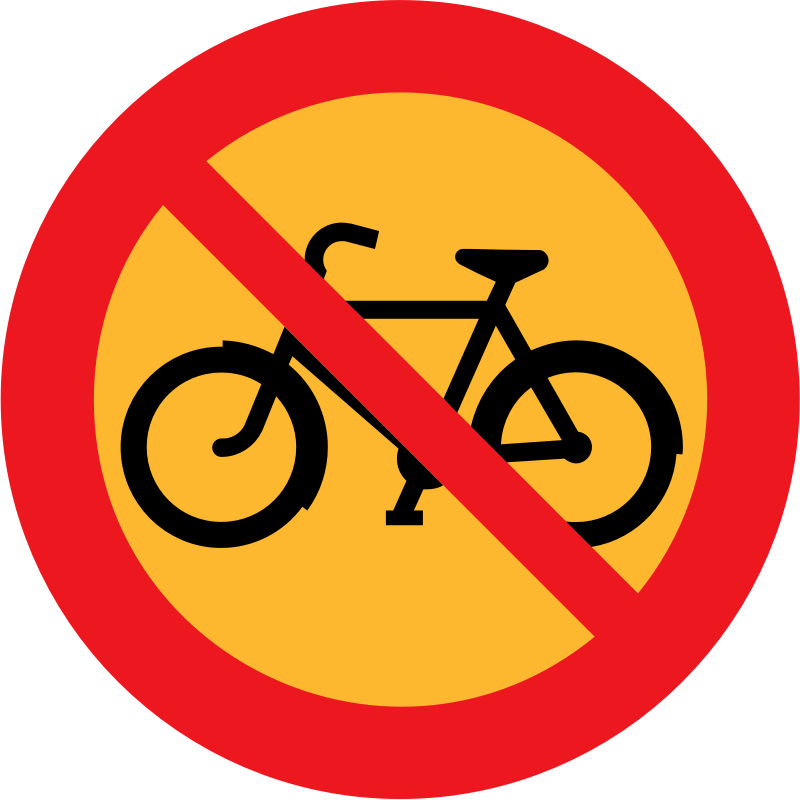 No Bicycles roadsign