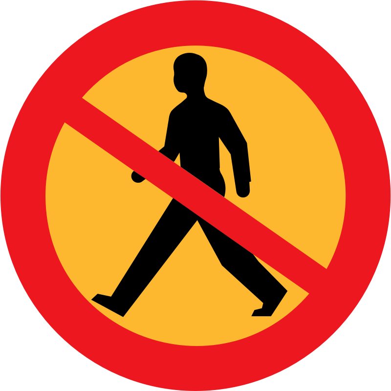 No entry sign with a man